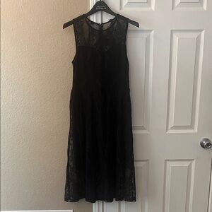 Express Black Lace Midi Dress